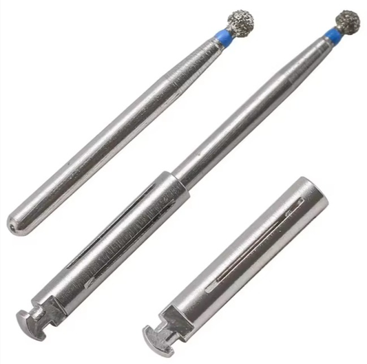 245 Elongated pear-shaped high-speed diamond dental bur for cavity preparation.