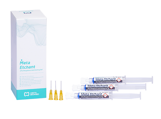 Meta Biomed Etchant 37% phosphoric acid etching gel syringes with disposable tips for dental bonding