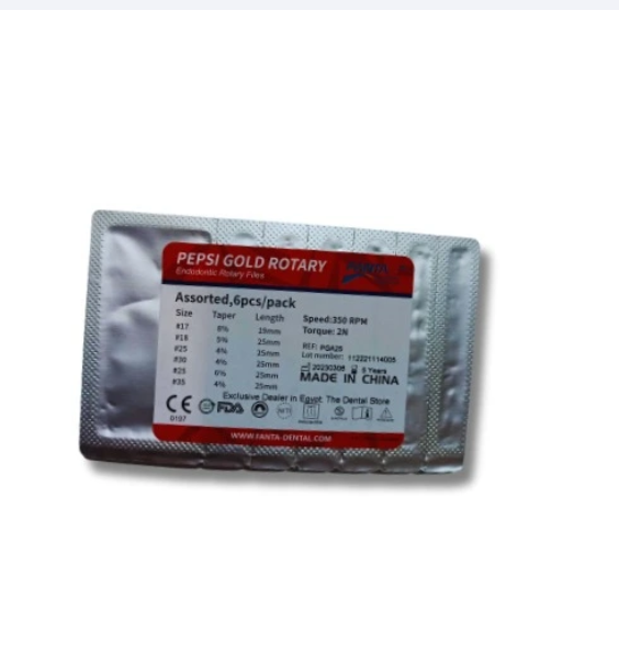 Pepsi Gold rotary endodontic nickel titanium files for mechanical root canal preparation