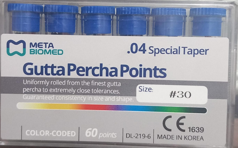 Meta Biomed gutta percha points special taper .04 and .06 assorted sizes for root canal obturation