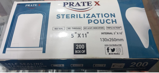 Self-seal sterilization pouch 13.5 cm width pack of 200 for packaging larger dental instruments before autoclave sterilization