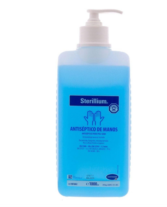 Sterillium 1 liter bottle hand sanitizer liquid for medical and surgical disinfection.