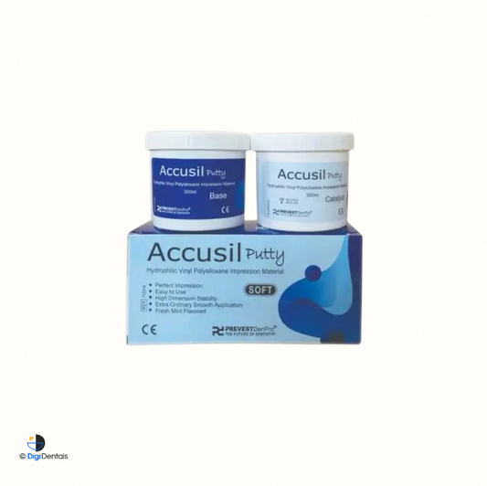 Prevest Accusil A Silicone Putty VPS dental impression material 600 ml with base and catalyst pastes