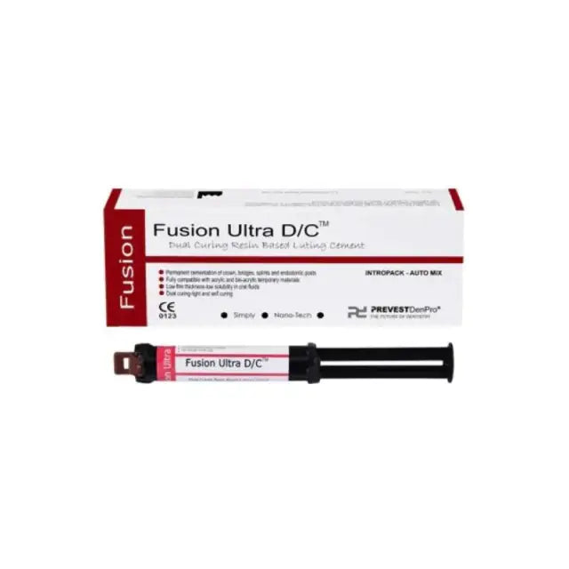 Prevest Fusion Ultra DC dual-cure resin luting cement 9 g automix syringe with mixing tips