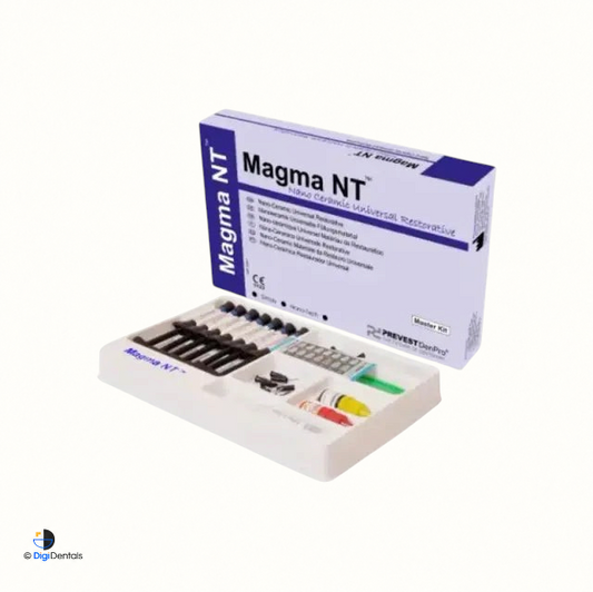 Prevest Magma NT Nano Ceramic Composite Master Kit with A1, A2, A3 and B2 shades, bonding agent, flowable composite and finishing products