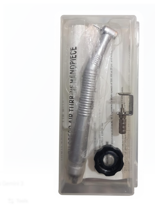 Future Dental high-speed air turbine handpiece with push-button chuck and ergonomic handle.
