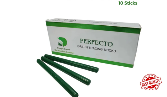 Perfecto green tracing sticks thermoplastic impression compound pack of 10 for denture border molding