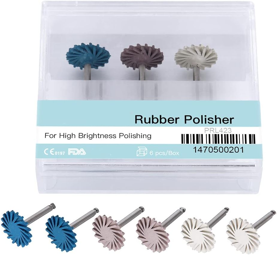 Polishing kit with rubber wheels for composite ceramic and zircon restorations 6 pieces