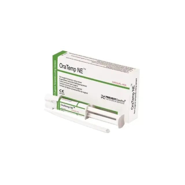 Prevest OraTemp NE non-eugenol temporary dental cement 15 g automix syringe with 20 mixing tips