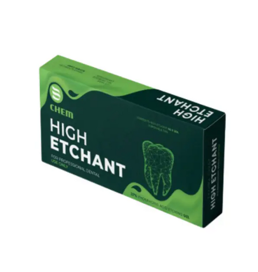 B Chem High Etchant phosphoric acid etching gel packaging for dental adhesive procedures
