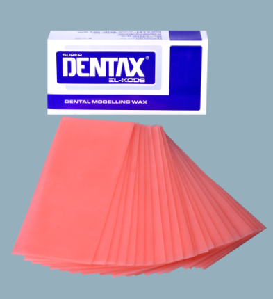 DENTAX pink modeling wax 500 g block for dental laboratory modeling and wax-up procedures