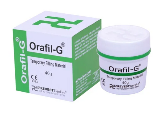 Orafil-G temporary filling material 40 g jar with outer box for dental interim restorations