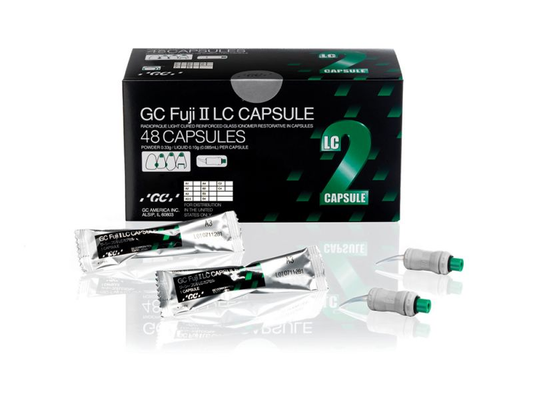 gc fuji ii lc caps light-cured resin-reinforced glass ionomer 2 capsules