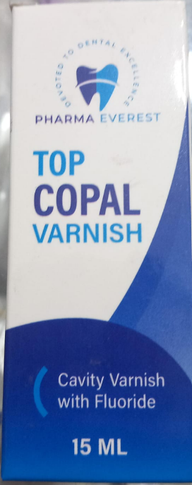 Dental copal varnish cavity liner bottle used for dentin protection before restorations