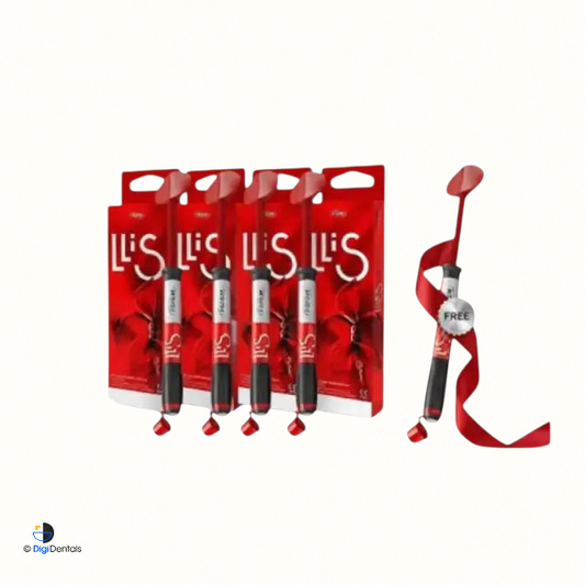 FGM LLIS Composite Body 4 g promotional offer, buy four syringes in any available shade and get one free
