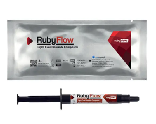 RubyFlow flowable composite resin syringe 2 g for direct dental restorations