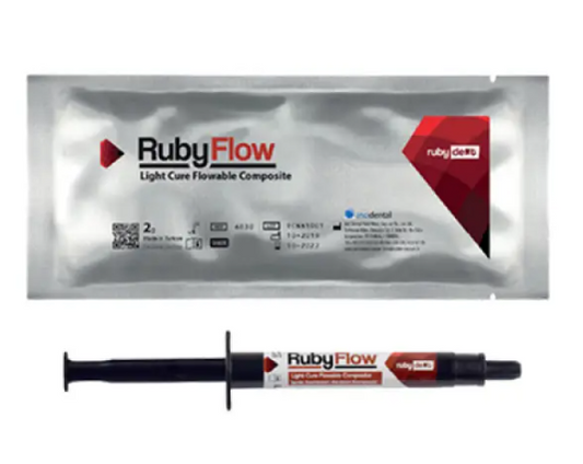 RubyFlow flowable composite resin syringe 2 g for direct dental restorations