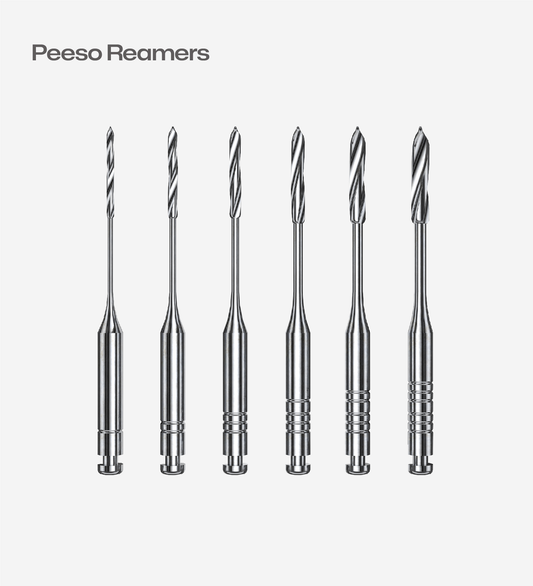 Set of Peeso reamers on a white background