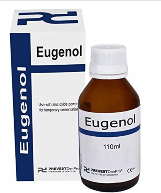 Dental eugenol oil bottle used for mixing zinc oxide eugenol temporary restorative materials