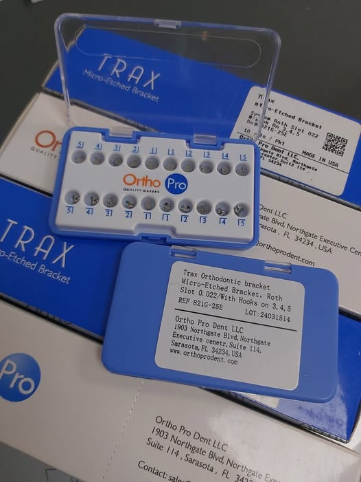 Trax Ortho Pro orthodontic metal brackets MBT Roth prescription