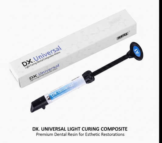 DX Universal light curing composite with packaging on a white background