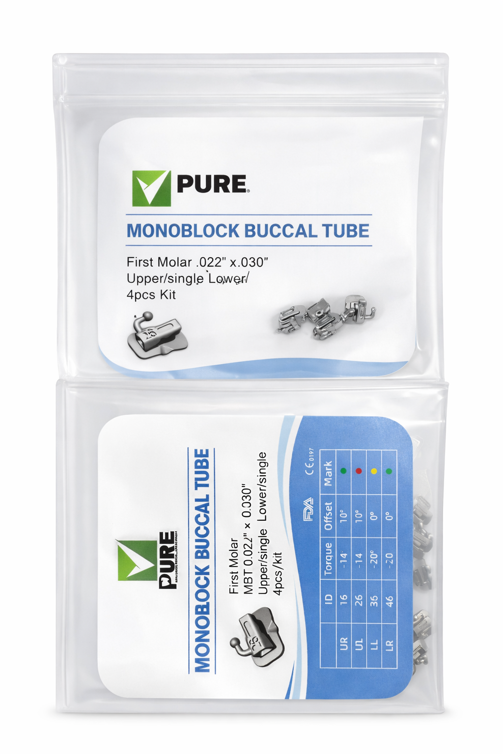 orthodontic buccal tubes 0.022 protect roth mbt pack 4