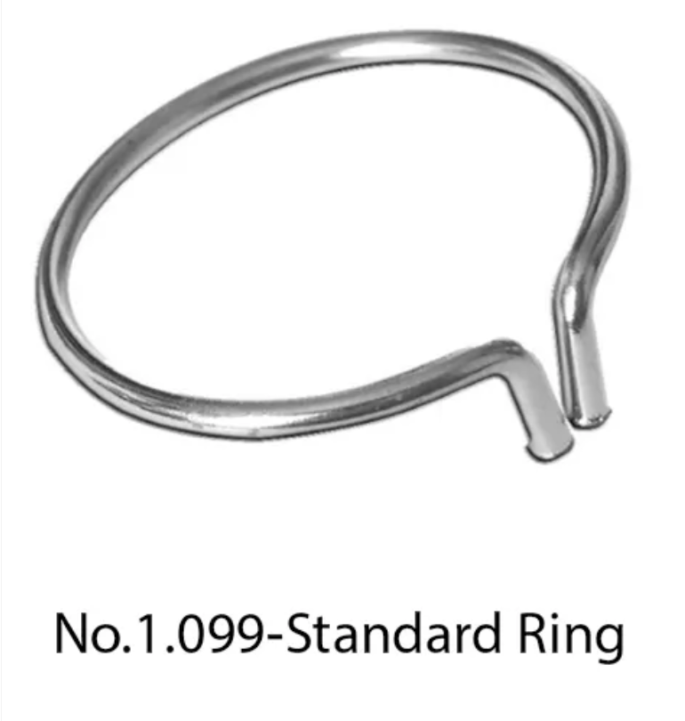 Metallic ring labeled 'No. 1.099-Standard Ring' on a white background