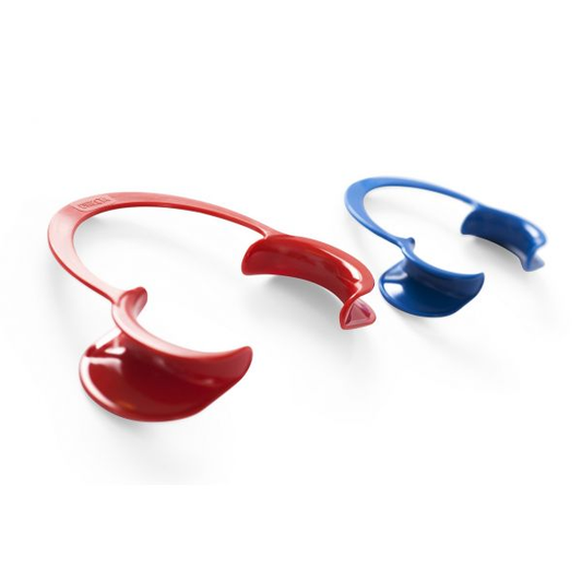 Pediatric cheek retractor and lip spreader specifically sized for children's dental care.