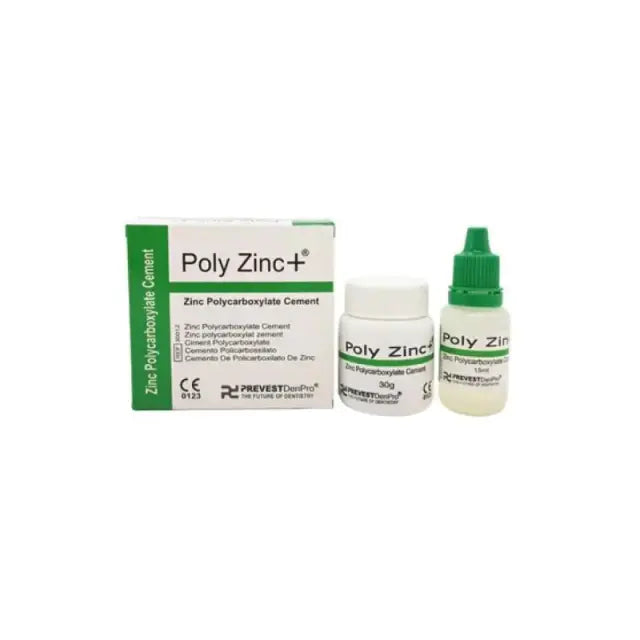 Prevest Poly Zinc+ zinc polycarboxylate dental cement powder 30 g and liquid 15 ml