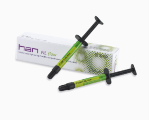 Han Flow flowable composite resin syringe in shades A1 A2 A3 for dental restorations
