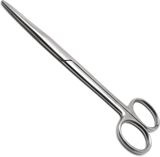Stainless steel scissors on a white background