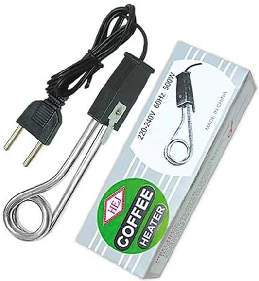 Portable stainless steel immersion heater 500W 220-240V for dental laboratory and clinical utility water heating.