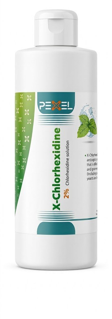 Pexel Chlorhexidine Gluconate 2% antiseptic solution for pre-operative disinfection in dental and surgical settings