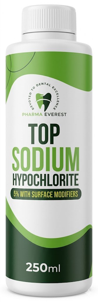 Top Sodium Hypochlorite NaOCl disinfectant solution 250ml for surface and instrument decontamination in dental clinics