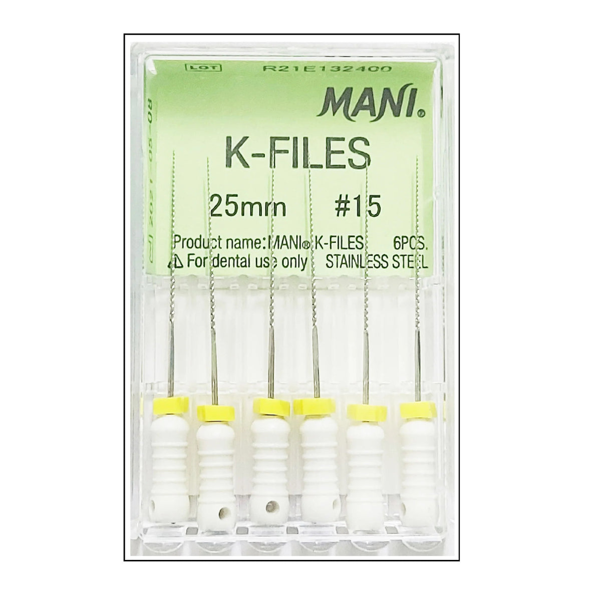 Mani Manual K-File Endodontic Hand File – Pack of 6 pcs