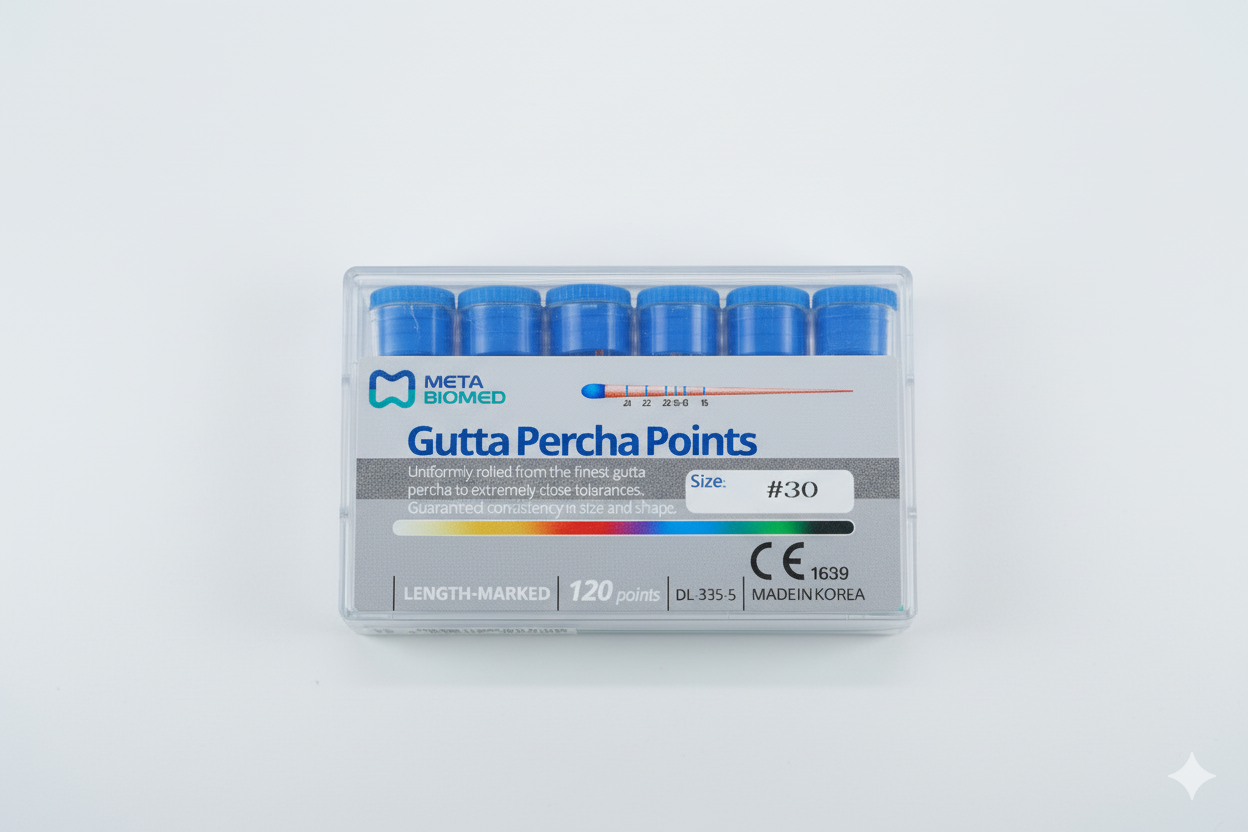 MetaBiomed Gutta Percha Points .02 Taper Assorted Sizes (60 Points)