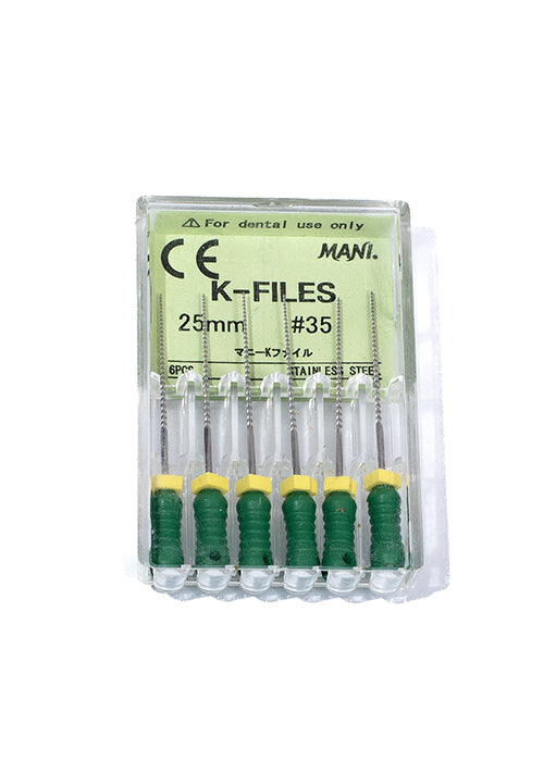 Mani Manual K-File Endodontic Hand File – Pack of 6 pcs