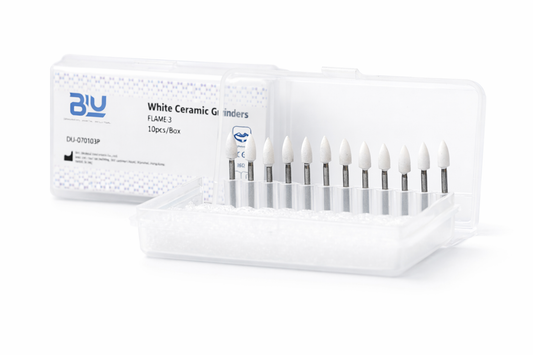 Blu white ceramic Grinder Burs flame shape  12pccs/Box