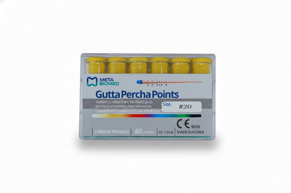 MetaBiomed Gutta Percha Points .02 Taper Assorted Sizes (60 Points)