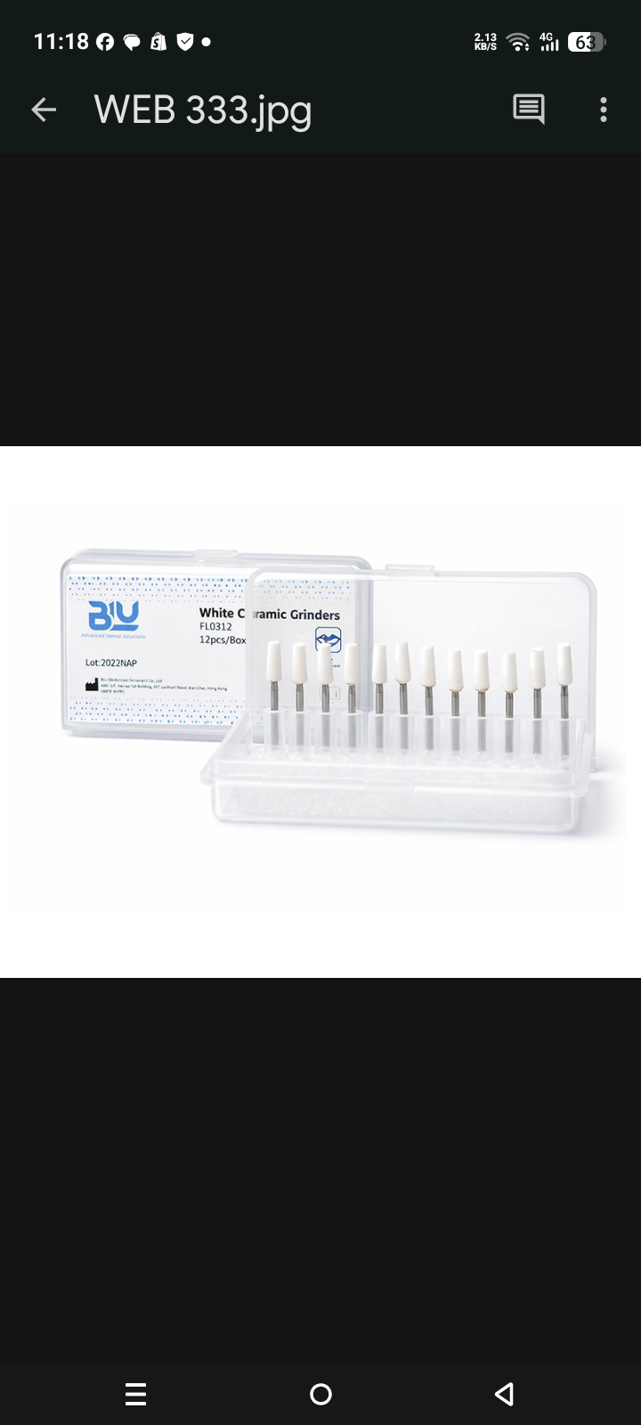 Blu White Ceramic Grinder Burs cone shape  12pccs/Box
