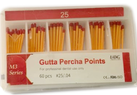 Box of Gutta Percha Points with UDG branding on a white background