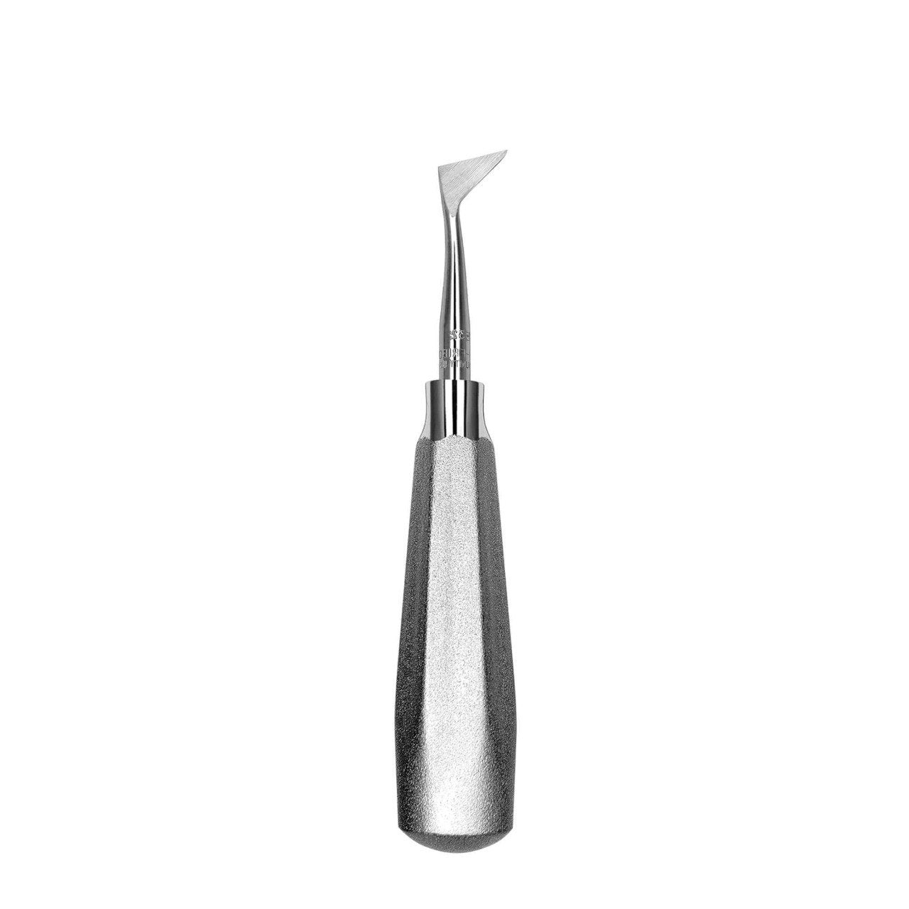 Metal tool with a pointed end on a white background