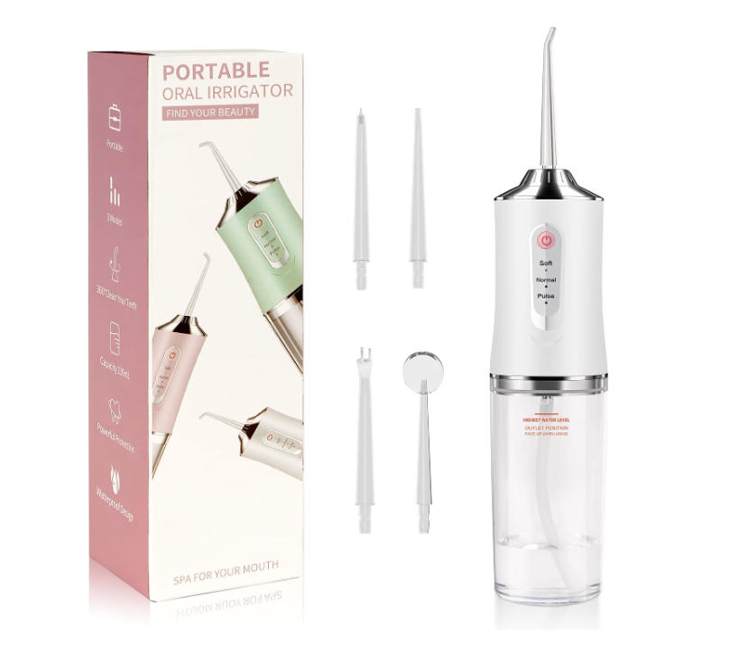 Portable Cordless Dental Water Flosser with 230ml Reservoir