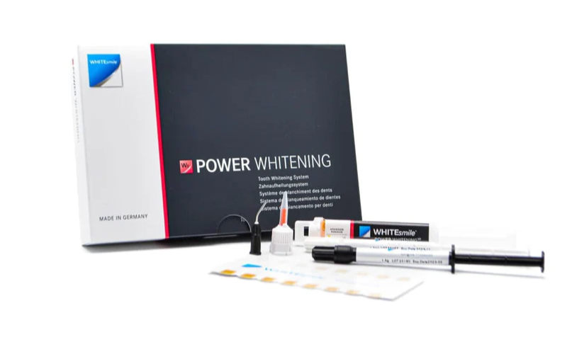 WHITEsmile Power Whitening YF professional in-office dental bleaching system with syringes and accessories