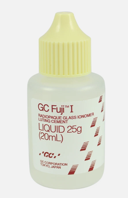GC Fuji I glass ionomer luting cement powder and liquid set with applicator for permanent dental cementation